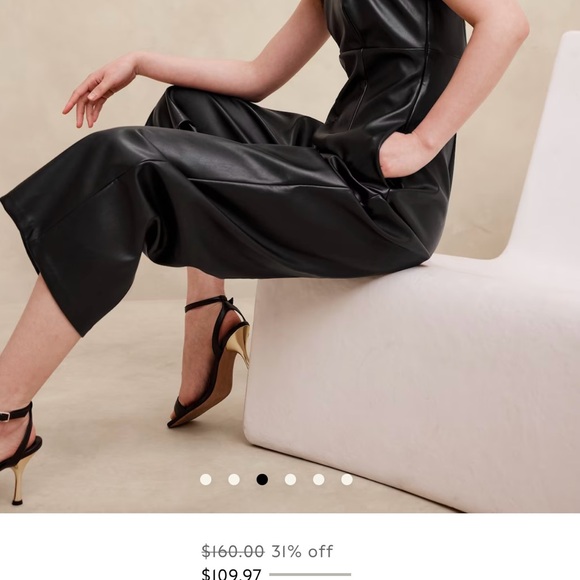 VEGAN LEATHER JUMPSUIT SIZE 2 PETITE - Picture 4 of 4